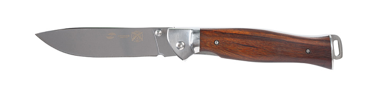 Нож складной Stinger, 105 мм, (серебристый), материал рукояти: сталь/дерево (серебристо-коричневый)