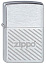 Зажигалка ZIPPO Stripes, с покрытием Brushed Chrome, латунь/сталь, серебристая, матовая, 38x13x57 мм