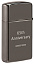 Зажигалка 65th Anniversary Zippo Slim® с покрытием Black Ice®, латунь/сталь, чёрная, 29x10x60 мм