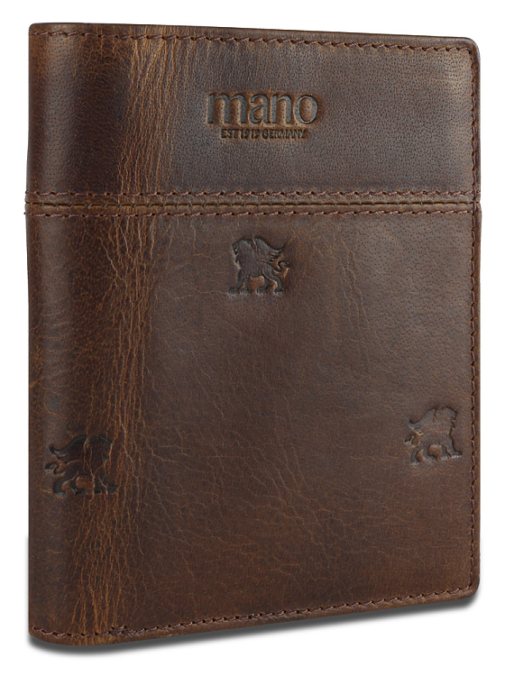 Бумажник Mano "Don Leon", натуральная кожа в коричневом цвете, 9,7 х 11,7 см