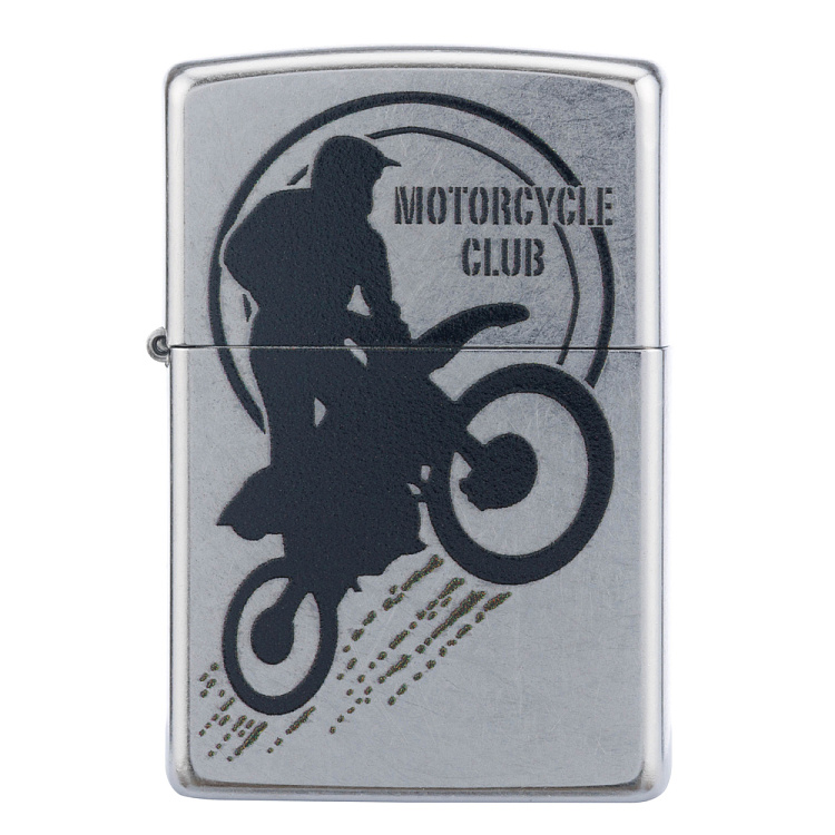 Зажигалка ZIPPO с покрытием Street Chrome, латунь/сталь, серебристая, матовая, 38x13x57 мм