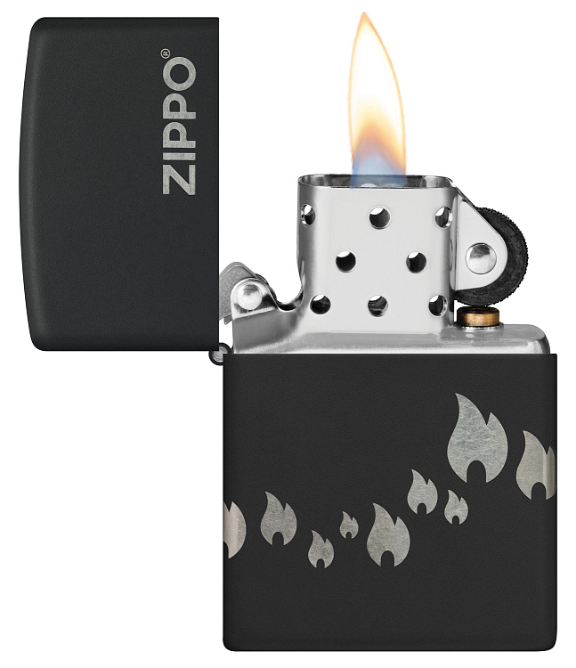 Зажигалка ZIPPO Classic с покрытием Black Matte, латунь/сталь, черная, матовая, 38x13x57 мм