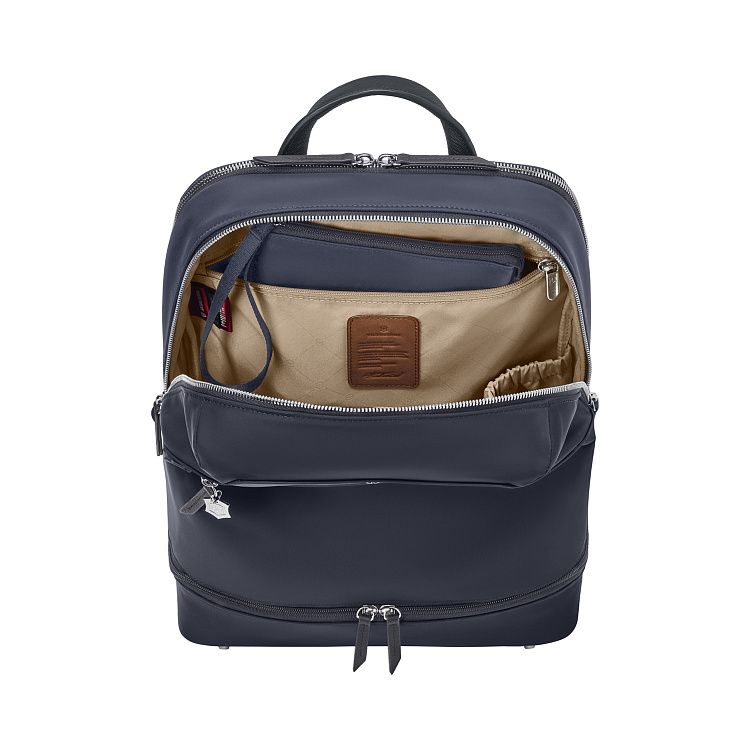 Рюкзак VICTORINOX Victoria Signature Deluxe Backpack, синий, нейлон/кожа, 32x18x39 см