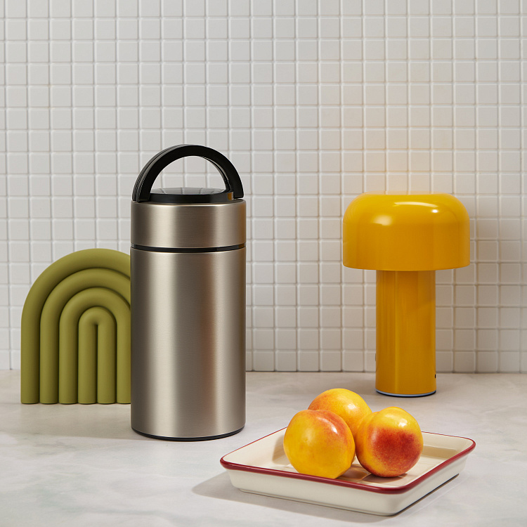 Термос для еды Bento, серебряный