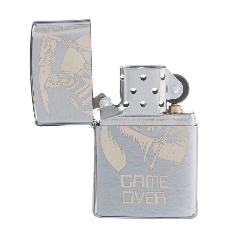 Зажигалка ZIPPO с покрытием Brushed Chrome, латунь/сталь,серебристая, 38x13x57 мм