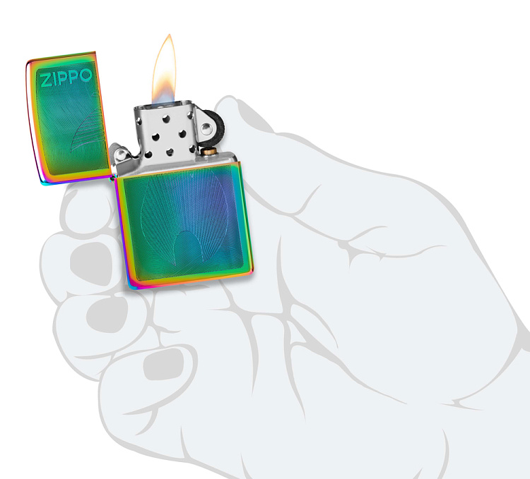 Зажигалка ZIPPO Classic с покрытием Multi Color, латунь/сталь, разноцветная, 38x13x57 мм