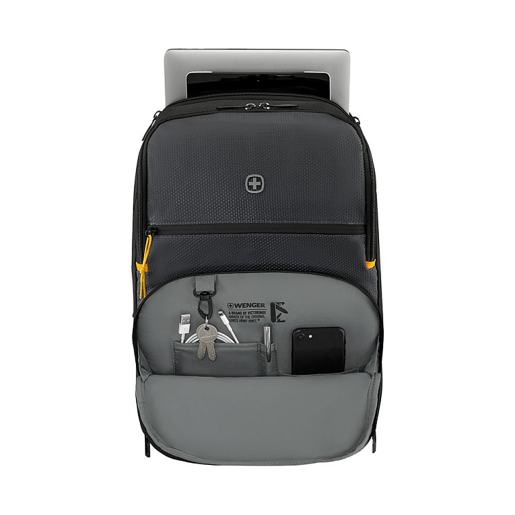 Рюкзак WENGER Move 16", чёрный, переработанный ПЭТ, 33 x 19 x 44 см, 22 л
