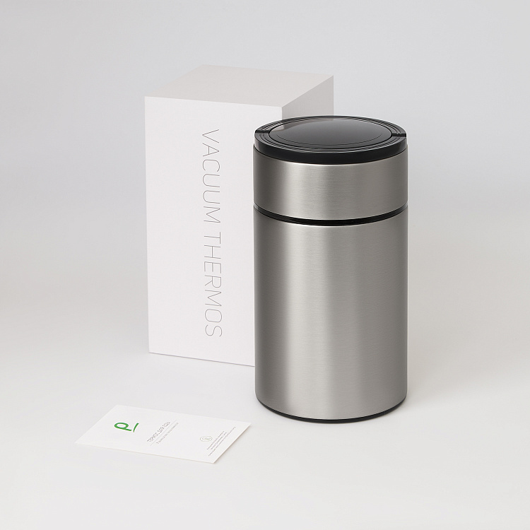 Термос для еды Bento, серебряный