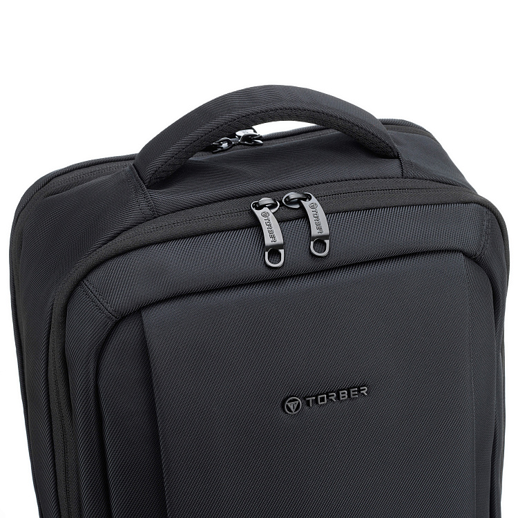 Рюкзак TORBER VOYAGE c отделением для ноутбука 17'', черный, полиэстер 900D, 31х17х44 см, 18 л