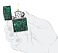 Зажигалка ZIPPO Pattern с покрытием Glow In The Dark Green, латунь/сталь, черно-зеленая, 38x13x57 мм