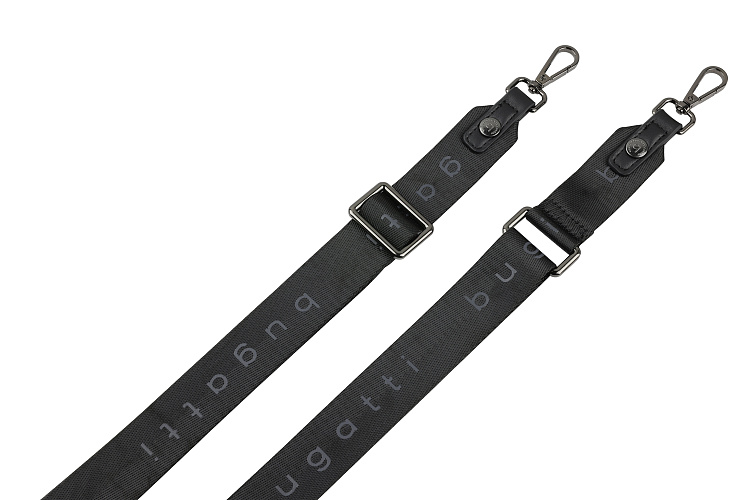 Сумка наплечная BUGATTI Almata, чёрная, полиуретан, 11х4х19 см