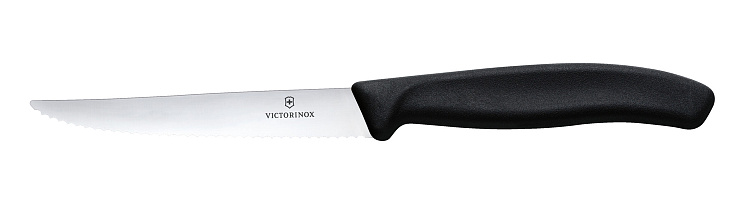 Набор из 6 ножей для стейков VICTORINOX SwissClassic, 11 см, волнистая кромка, чёрная рукоять
