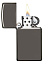 Зажигалка ZIPPO Slim® с покрытием Black Ice ®, латунь/сталь, чёрная, глянцевая, 29x10x60 мм