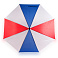 Зонт-трость полуавтомат "Триколор" с деревянной изогнутой ручкой, цвет купола красный/белый/синий