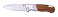 Нож складной Stinger, 90 мм (серебр.), рукоять: сталь/дерево (серебр.-корич.), с клипом,короб.картон