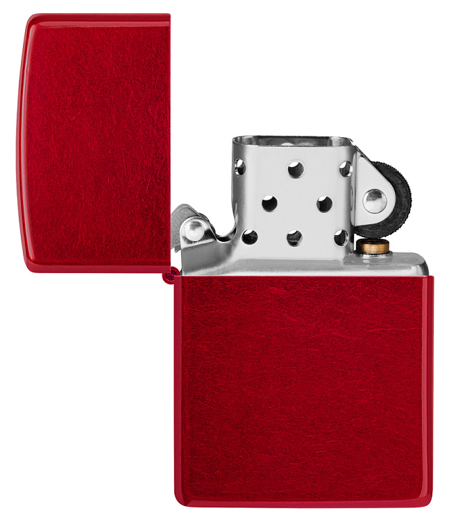 Зажигалка ZIPPO Classic с покрытием Candy Apple Red™, латунь/сталь, красная, глянцевая, 38x13x57 мм