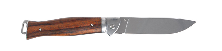 Нож складной Stinger, 106 мм, (серебристый), материал рукояти: сталь/дерево (серебристо-коричневый)