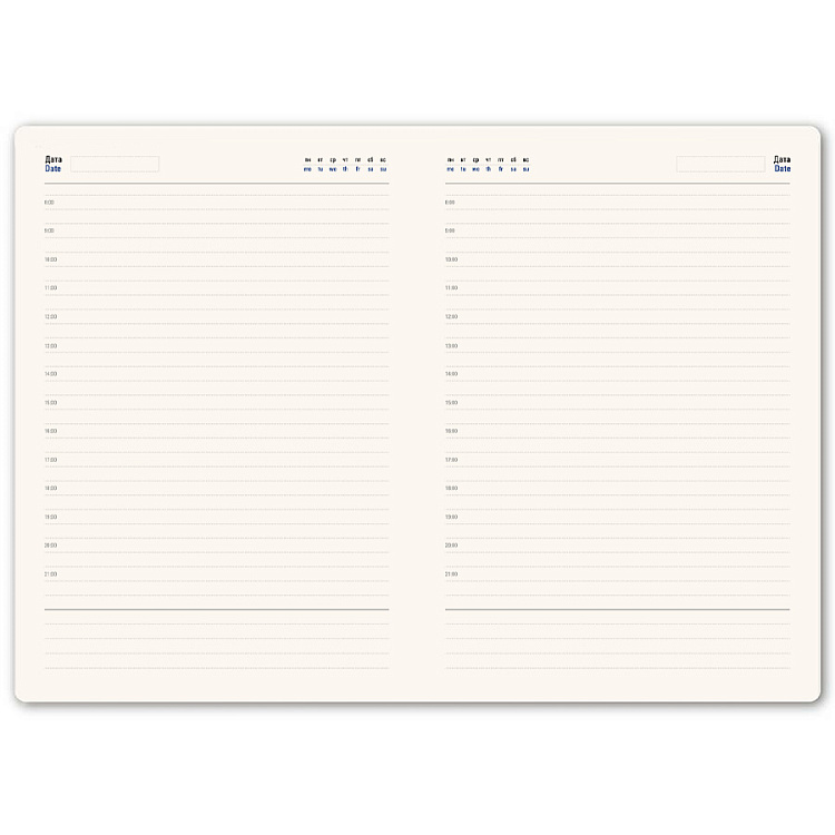 Ежедневник недатированный SALLY, A6, голубой, кремовый блок в линейку