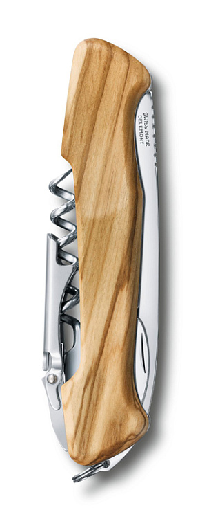 Нож перочинный VICTORINOX Wine Master, 130 мм, 6 функций, с фиксатором, рукоять из оливкового дерева