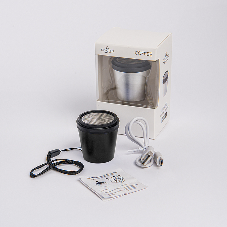 Портативная mini Bluetooth-колонка Sound Burger "Coffee" серебристый