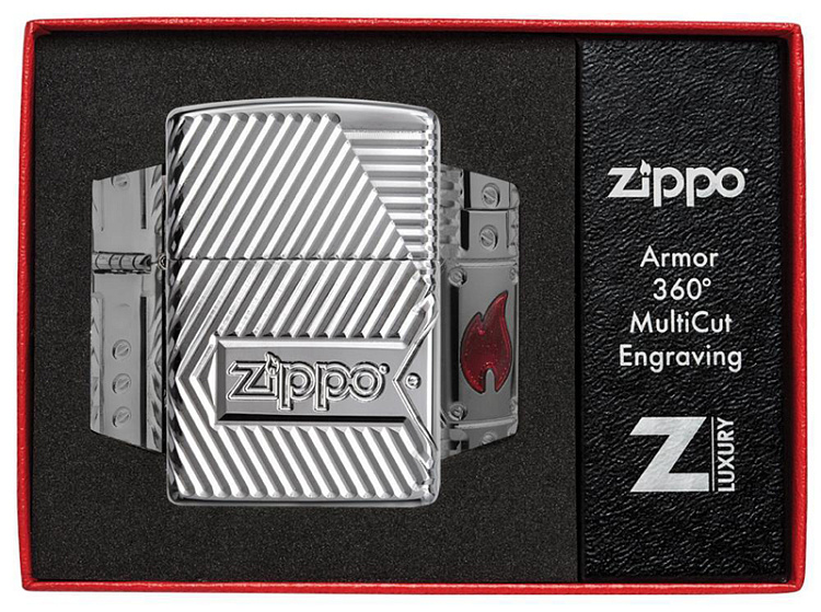 Зажигалка ZIPPO Armor® с покрытием High Polish Chrome, латунь/сталь, серебристая, 38x13x57 мм