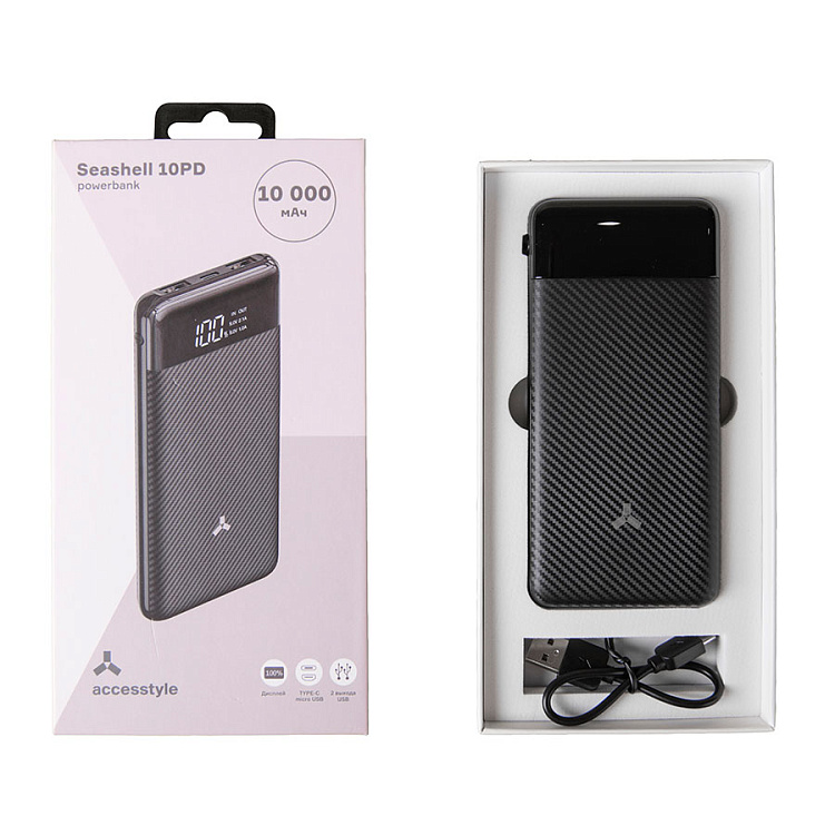 Внешний аккумулятор Accesstyle Seashell (10000 mAh), черный