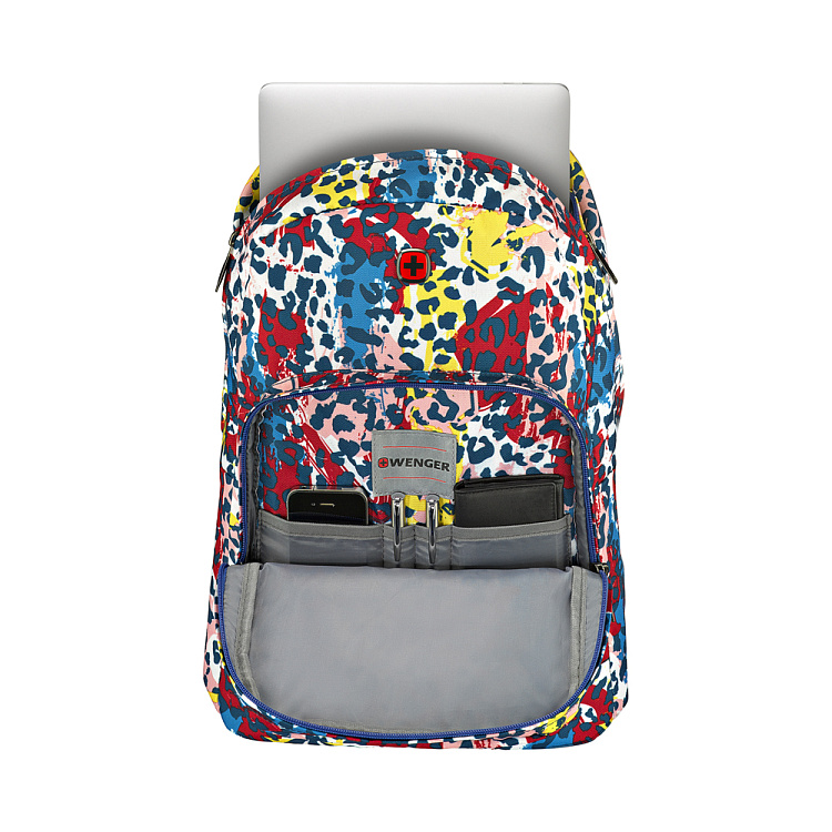 Рюкзак WENGER Crango 16'', цветной с леопардовым принтом, полиэстер 600D, 33x22x46 см, 27 л