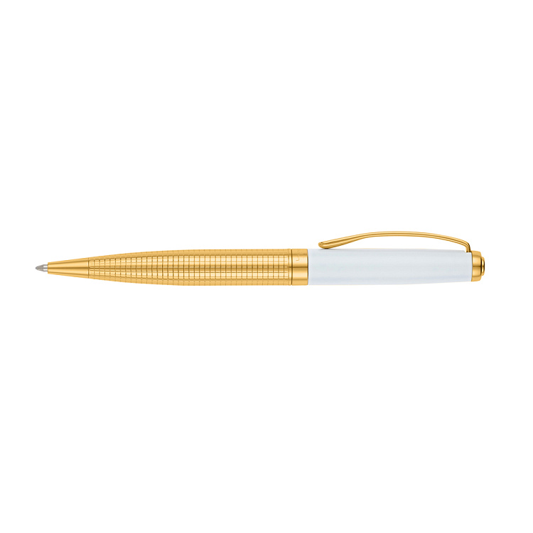 Ручка шариковая Pierre Cardin GOLDEN. Цвет - золотистый и белый. Упаковка B-1