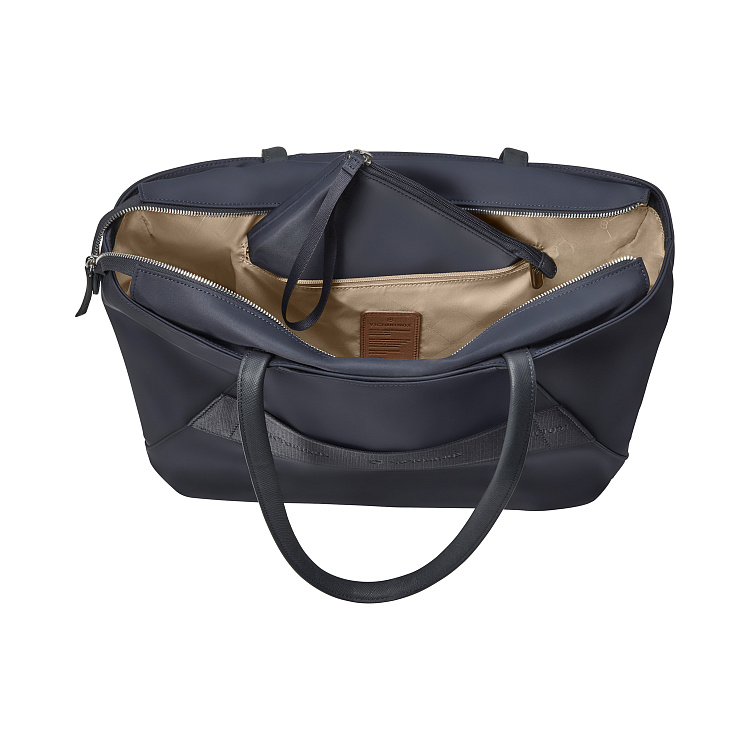 Сумка VICTORINOX Victoria Signature Tote, синяя, нейлон/кожа, 51x15x30 см, 19 л