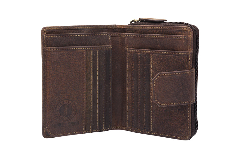 Бумажник женский KLONDIKE «Wendy», натуральная кожа в темно-коричневом цвете, 10 х 13,5 см