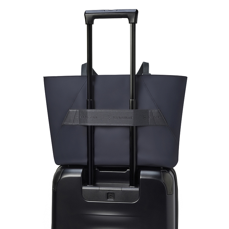 Сумка VICTORINOX Victoria Signature Tote, синяя, нейлон/кожа, 51x15x30 см, 19 л