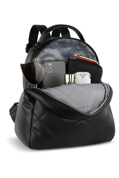 Рюкзак женский BUGATTI Cara, чёрный, полиуретан, 25,5х11х27,5 см, 7 л