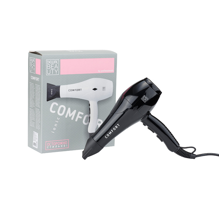 Фен DEWAL BEAUTY Comfort Black, черный, 2200 Вт, 1 насадка