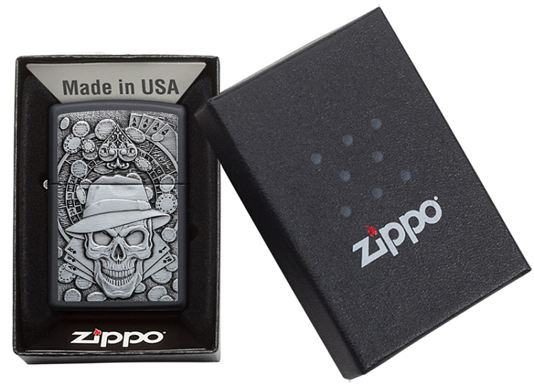 Зажигалка ZIPPO Classic с покрытием Black Matte, латунь/сталь, чёрная, матовая, 38x13x57 мм