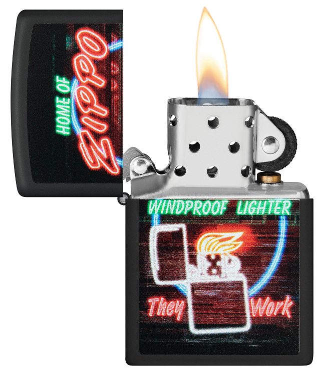 Зажигалка ZIPPO Classic с покрытием Black Matte, латунь/сталь, черная, матовая, 38x13x57 мм