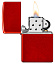 Зажигалка ZIPPO Classic с покрытием Metallic Red, латунь/сталь, красная, матовая, 38x13x57 мм