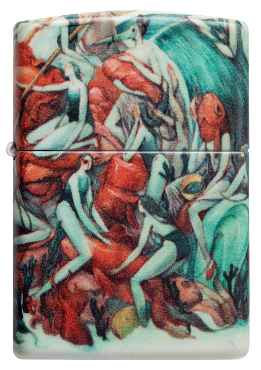 Зажигалка Zippo Classic с покрытием White Matte, латунь/сталь, разноцветная, матовая, 38x13x57 мм