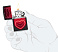 Зажигалка ZIPPO Hearts Design с покрытием Black Light, латунь/сталь, черная, матовая, 38x13x57 мм