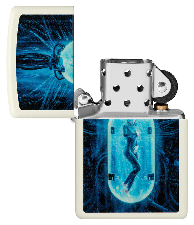 Зажигалка ZIPPO Woman in Tube с покрытием Glow In The Dark Green, латунь/сталь, белая, 38x13x57 мм