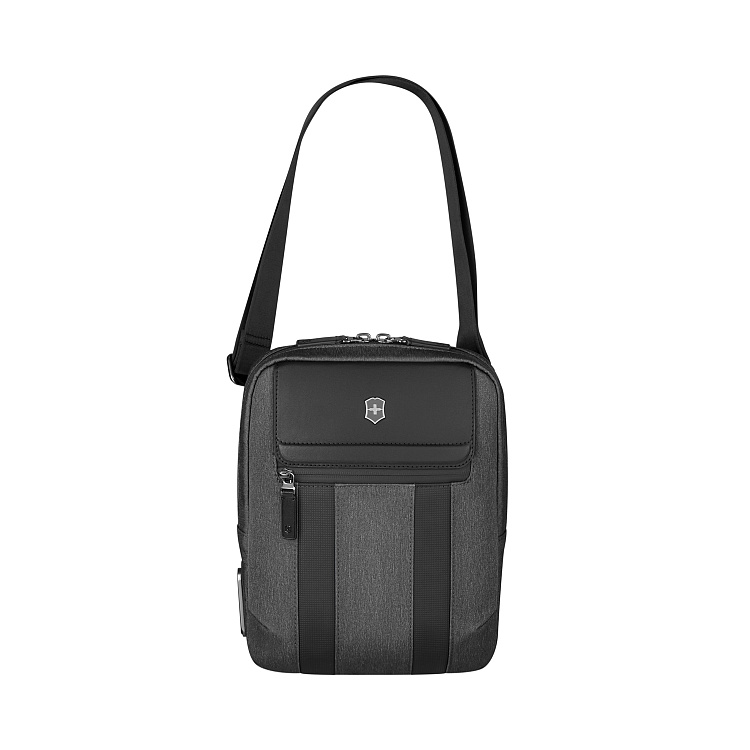 Сумка через плечо VICTORINOX Architecture Urban 2 Crossbody Bag,серый, полиэстер/кожа, 9x22x28 см,6л