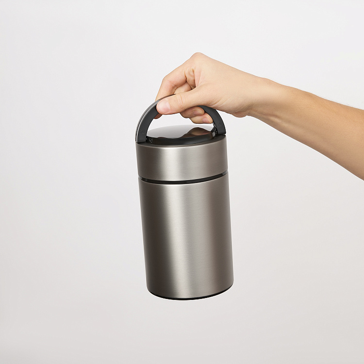 Термос для еды Bento, серебряный