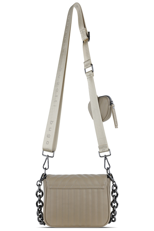 Сумка наплечная женская BUGATTI Sira, песочная, полиуретан, 21х6х16 см