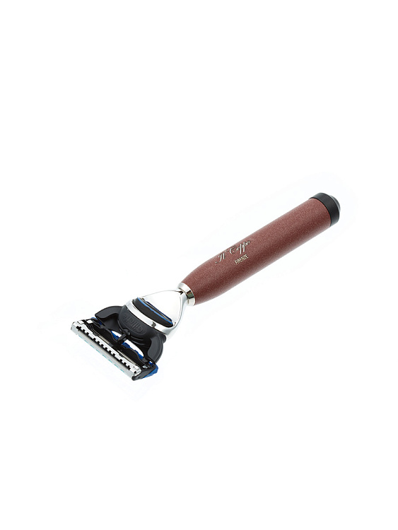 Бритвенный набор IL Ceppo: станок, помазок, чаша, подставка, красно-черный матовый цвет