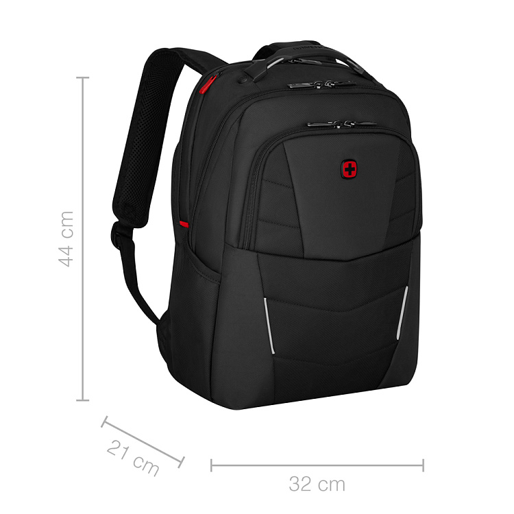 Рюкзак WENGER ALTAIR 15.6", черный, переработанный ПЭТ/Полиэстер, 32х21х44 см, 22 л.
