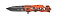 Нож складной Stinger, 86 мм, (чёрный), материал рукояти: алюминий (оранжевый камуфляж)