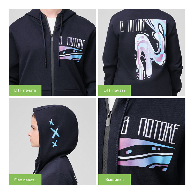 Толстовка на молнии с капюшоном MATEO