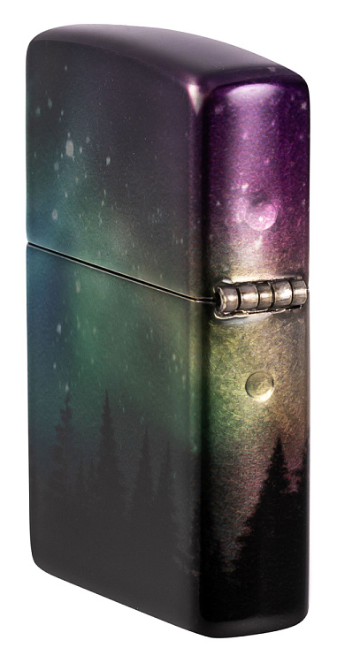 Зажигалка ZIPPO Colorful Sky с покрытием 540 Tumbled Chrome, латунь/сталь, разноцветная, 38x13x57 мм