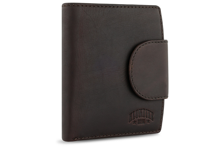 Бумажник KLONDIKE RUSH «Jenny», натуральная кожа в темно-коричневом цвете, 11 х 12,5 х 2,5 см