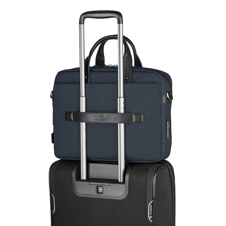 Портфель VICTORINOX Architecture Urban2 Briefcase 15'', синий, полиэстер/кожа, 42x13x31 см, 16 л
