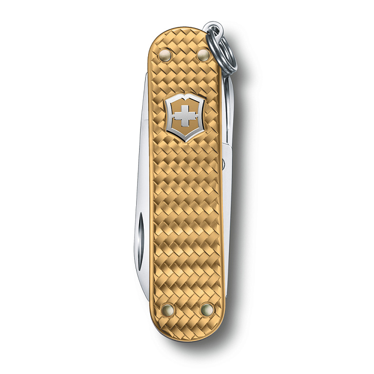 Нож-брелок VICTORINOX Classic SD Precious Alox "Brass Gold", 58 мм, 5 функций, золотистый